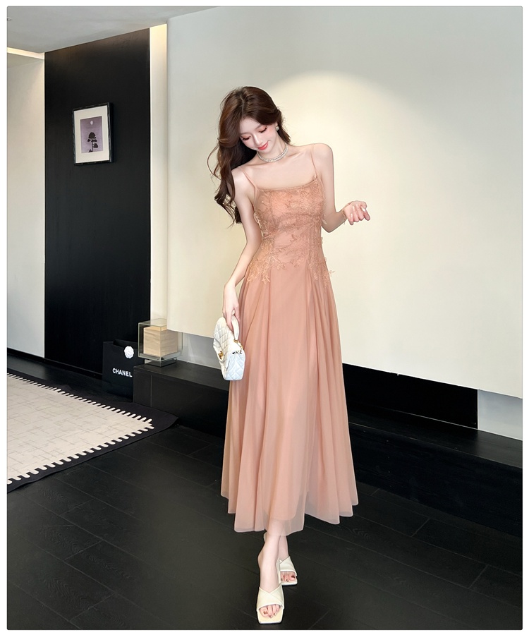Vacation halter temperament dress sling lady long dress