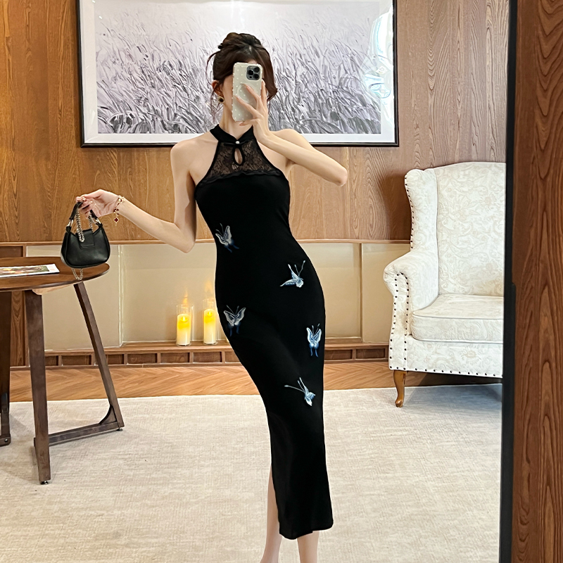 Sleeveless Chinese style cheongsam slim spring dress