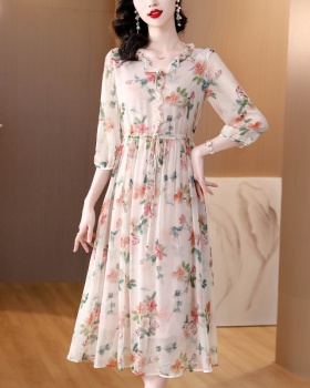 Summer temperament dress floral slim long dress