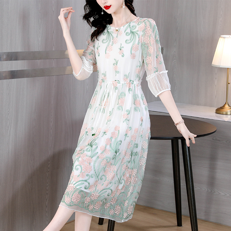 Western style embroidery light luxury light dress for women