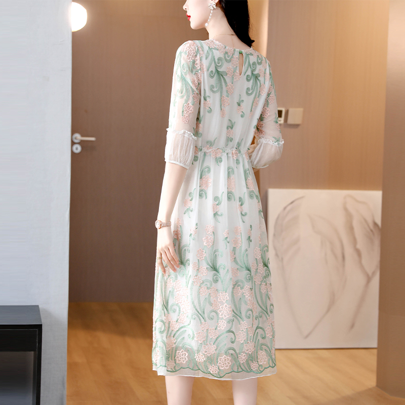 Western style embroidery light luxury light dress for women