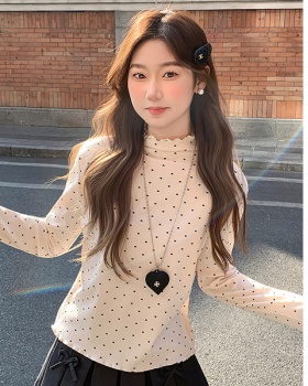 Bottoming slim tops wood ear T-shirt for women