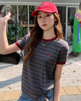 All-match retro T-shirt loose tops for women