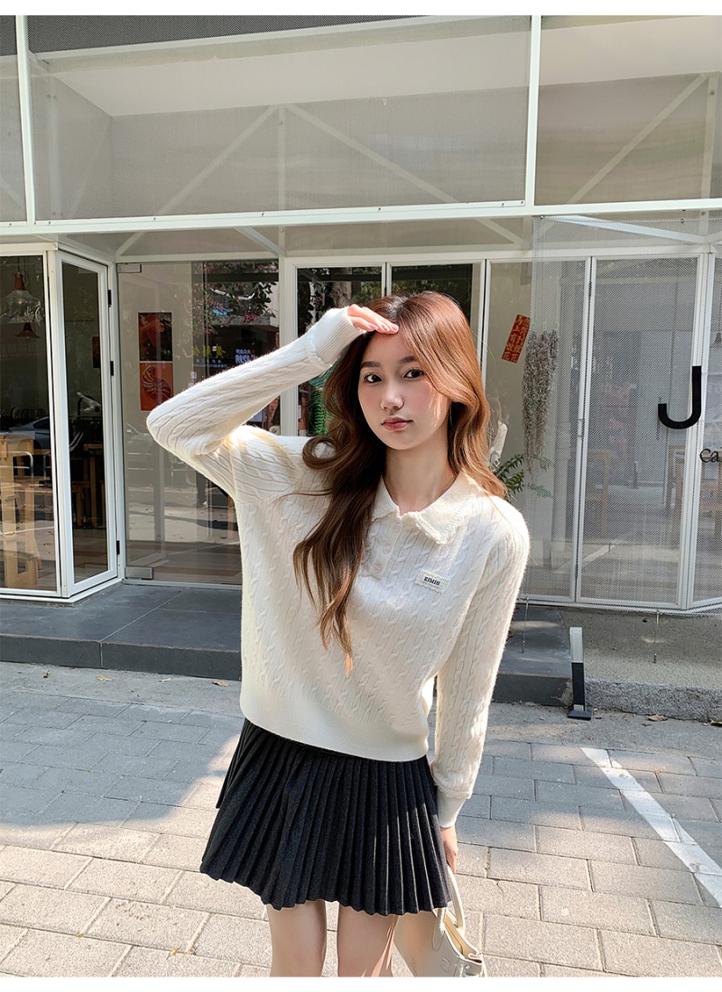 Twist spring sweater lace bottoming tops for women