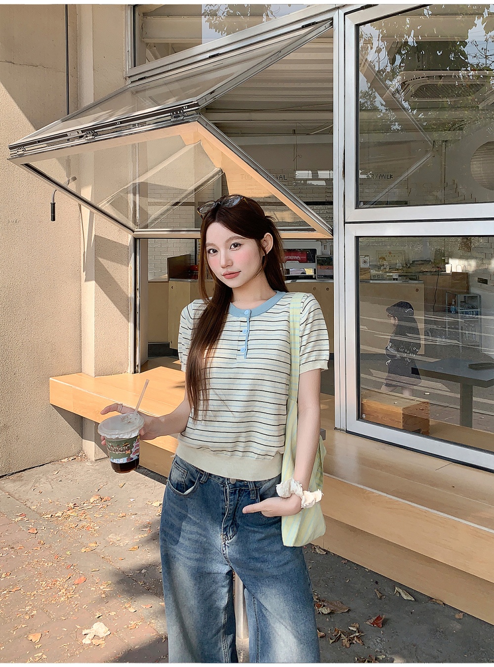 Spring and summer sweater Korean style tops for women