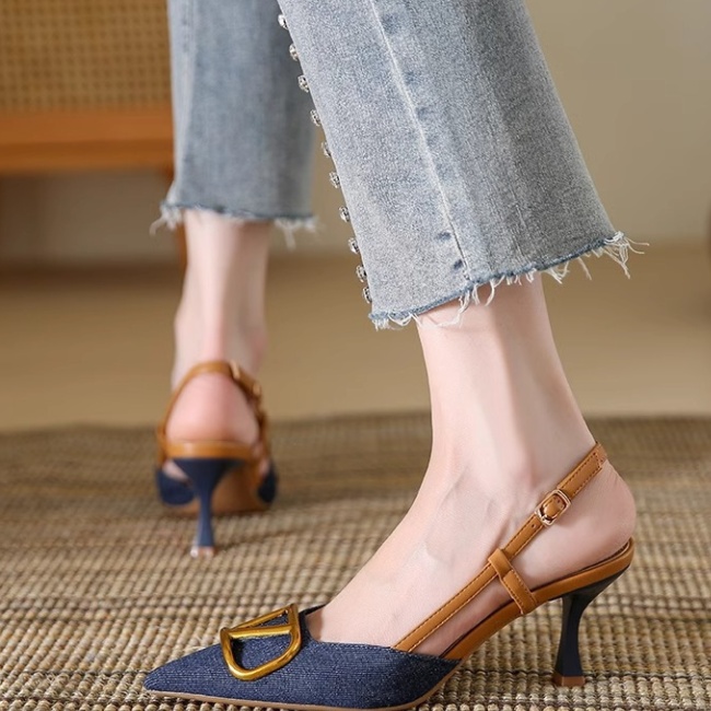 All-match Korean style shoes elegant fine-root sandals