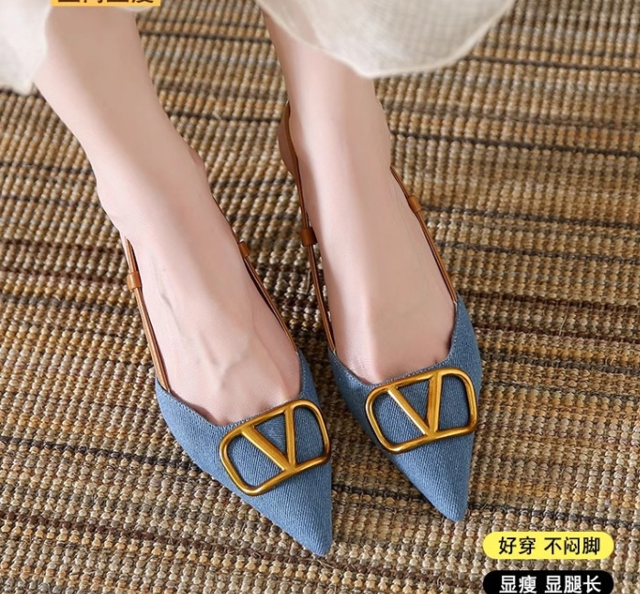 All-match Korean style shoes elegant fine-root sandals