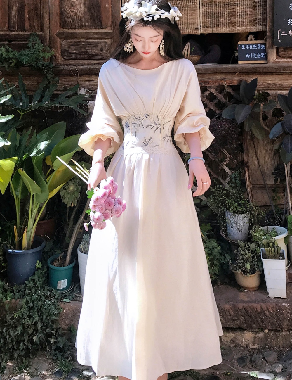 Vacation cotton long dress elegant dress for women