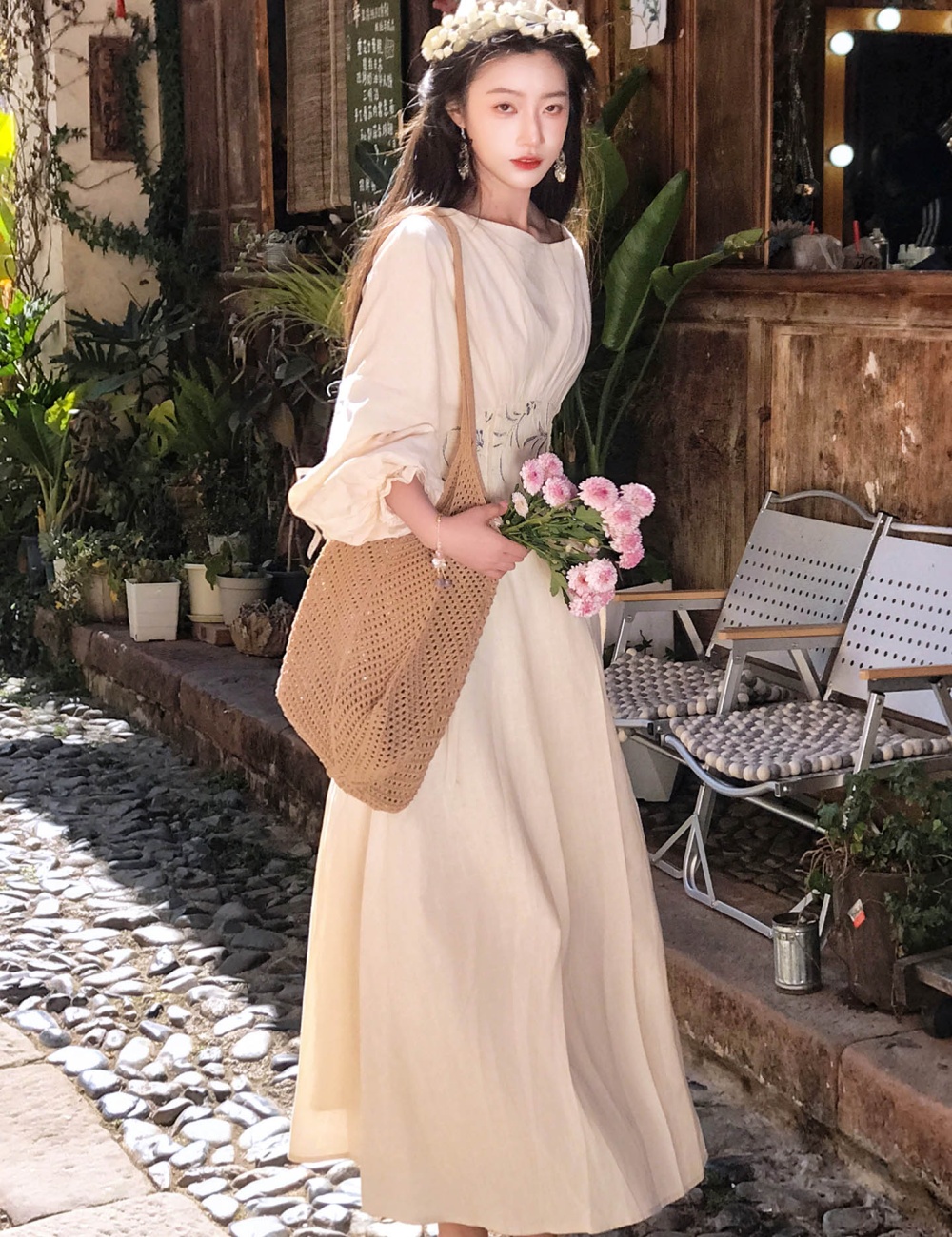Vacation cotton long dress elegant dress for women
