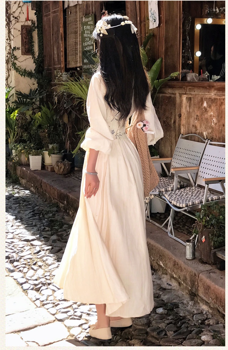 Vacation cotton long dress elegant dress for women