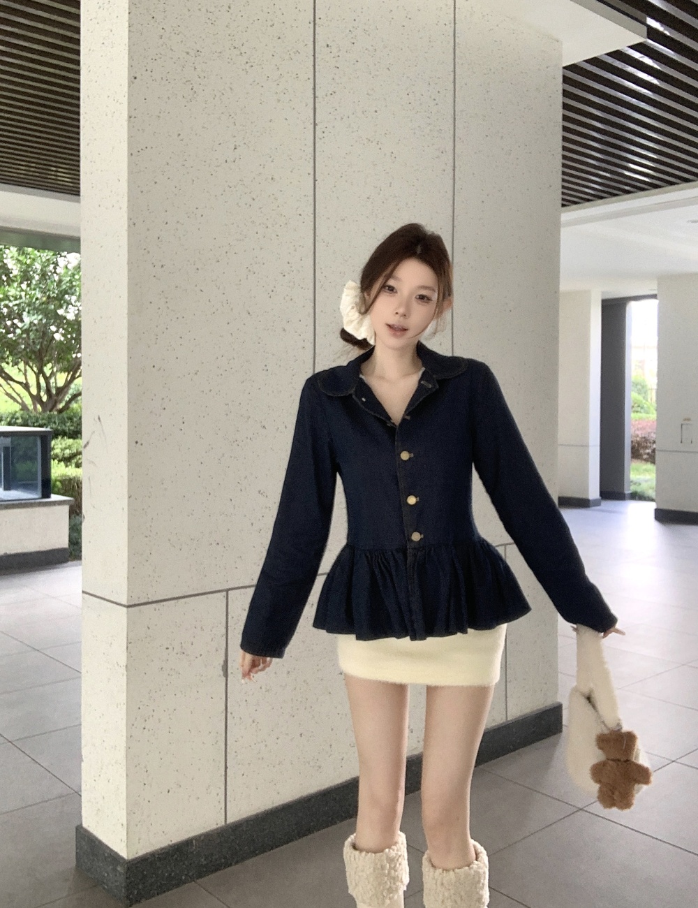 Temperament small fellow doll shirt all-match coat