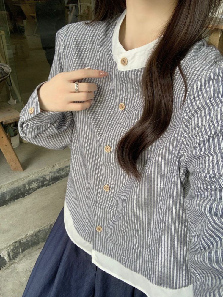 Loose retro France style shirt for women