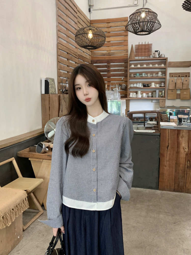Loose retro France style shirt for women