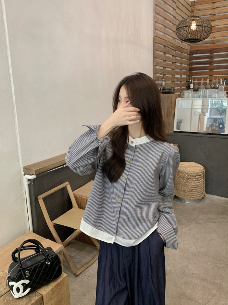 Loose retro France style shirt for women