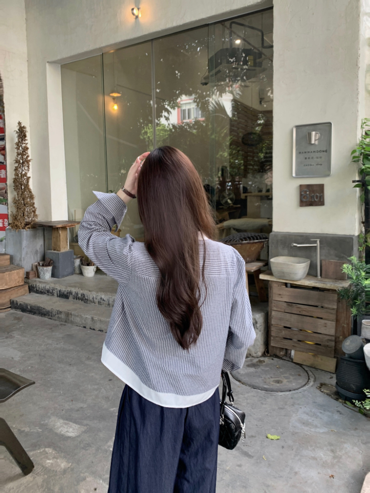 Loose retro France style shirt for women