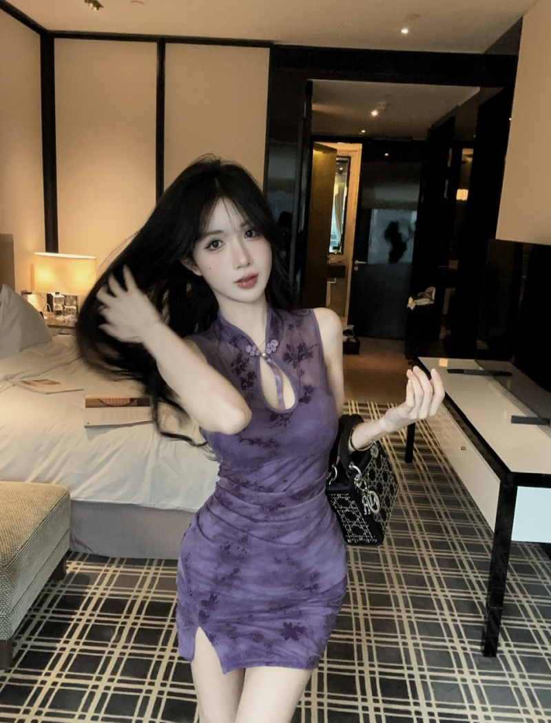 Sleeveless bottoming dress package hip cheongsam