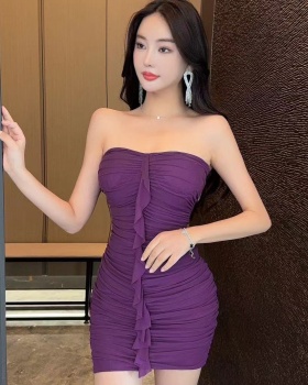 Splice bottoming package hip short wrapped chest dress