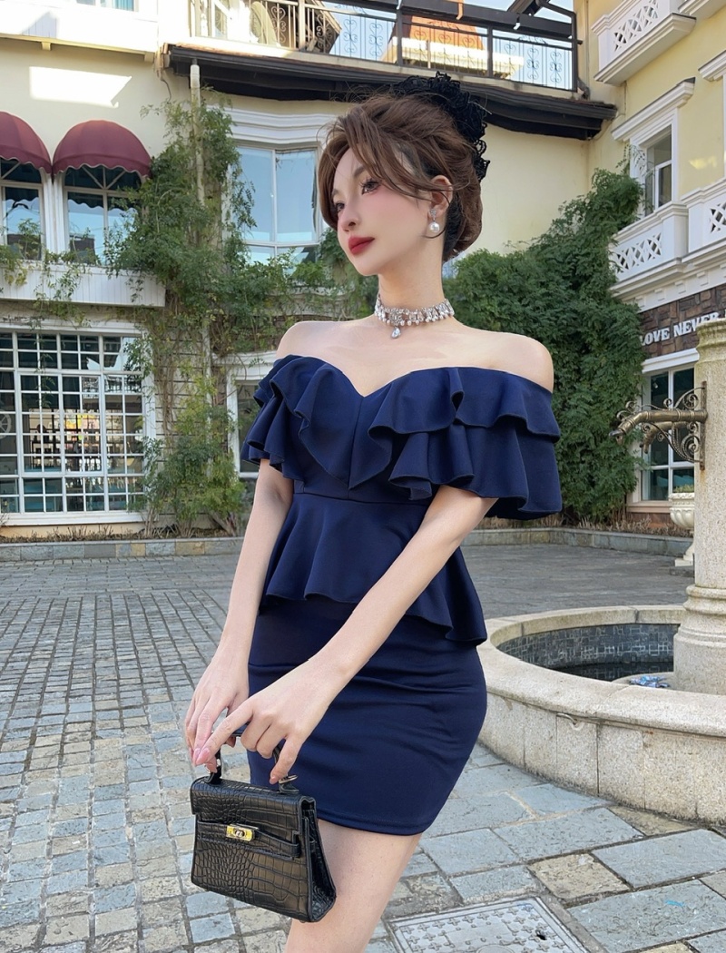 Package hip bottoming sexy short sleeve dress