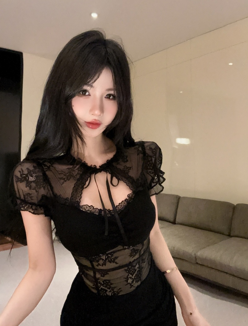 Short sleeve bottoming sexy cotton splice short tight dress