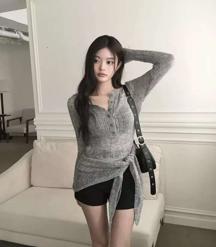 Temperament short shawl Korean style sweater 2pcs set