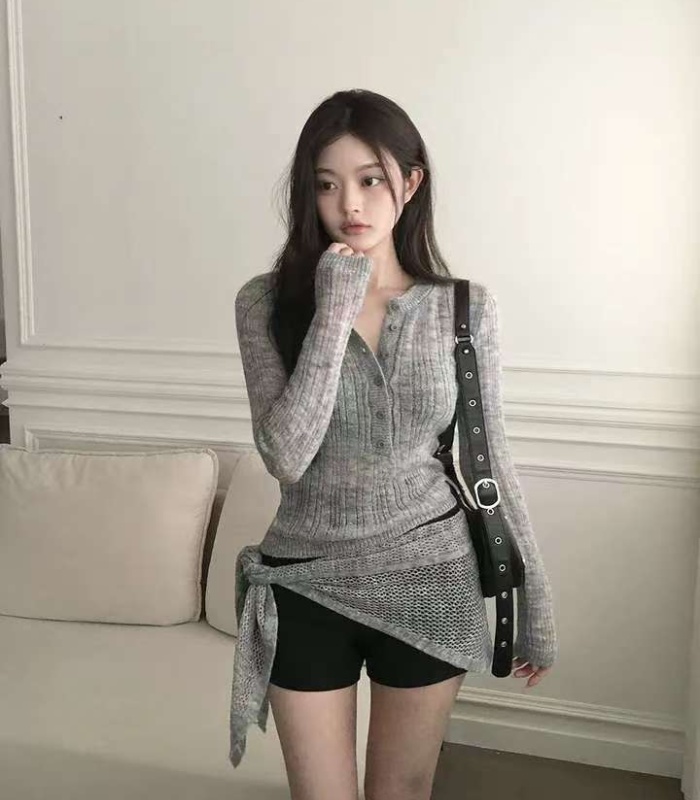 Temperament short shawl Korean style sweater 2pcs set