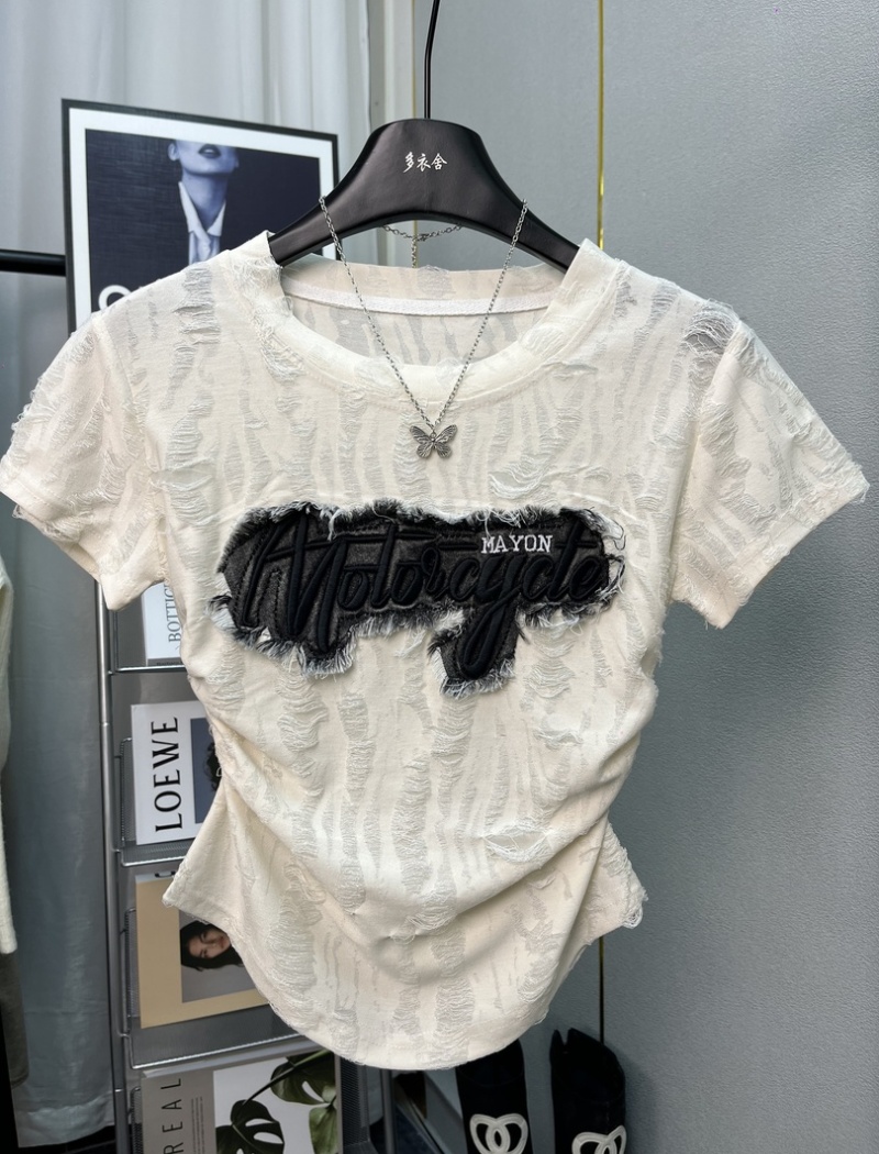 Summer patch T-shirt American style spicegirl tops