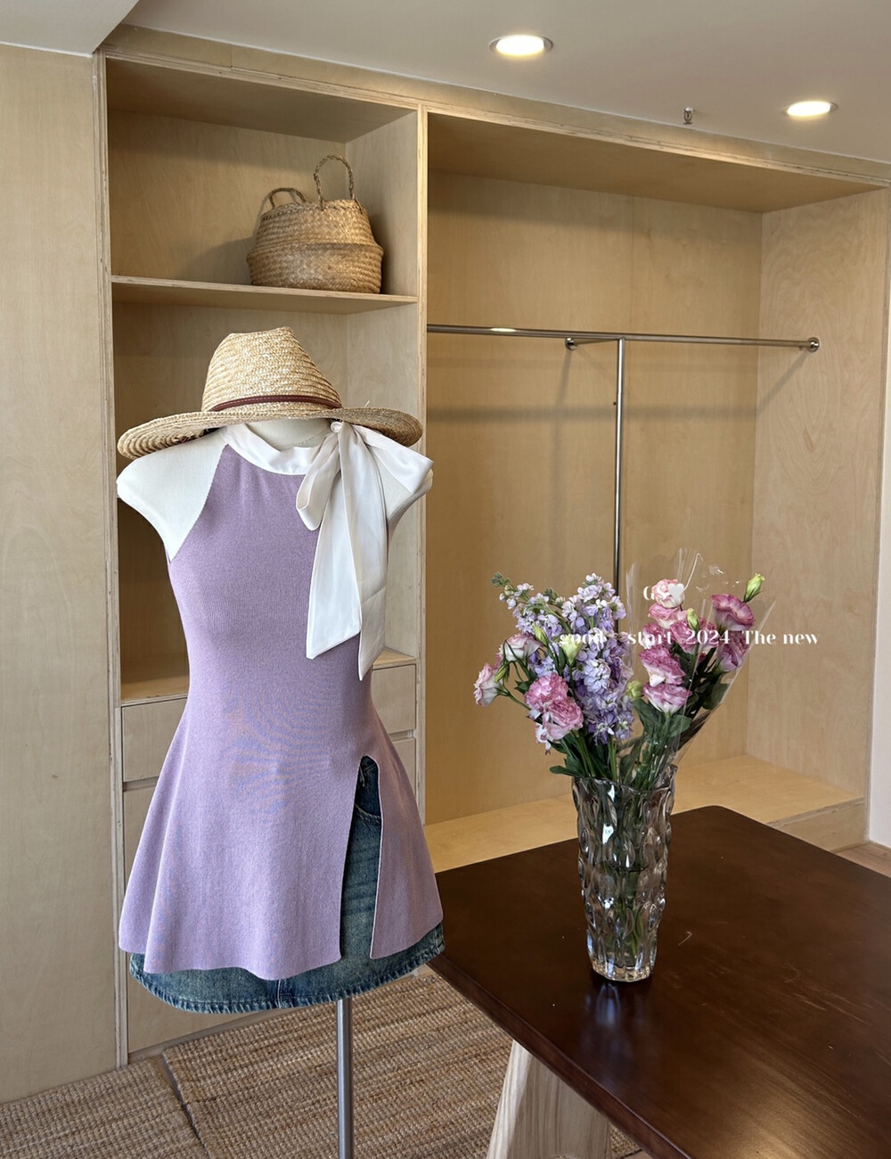 Sling chanelstyle ribbon vest spring pinched waist sweater