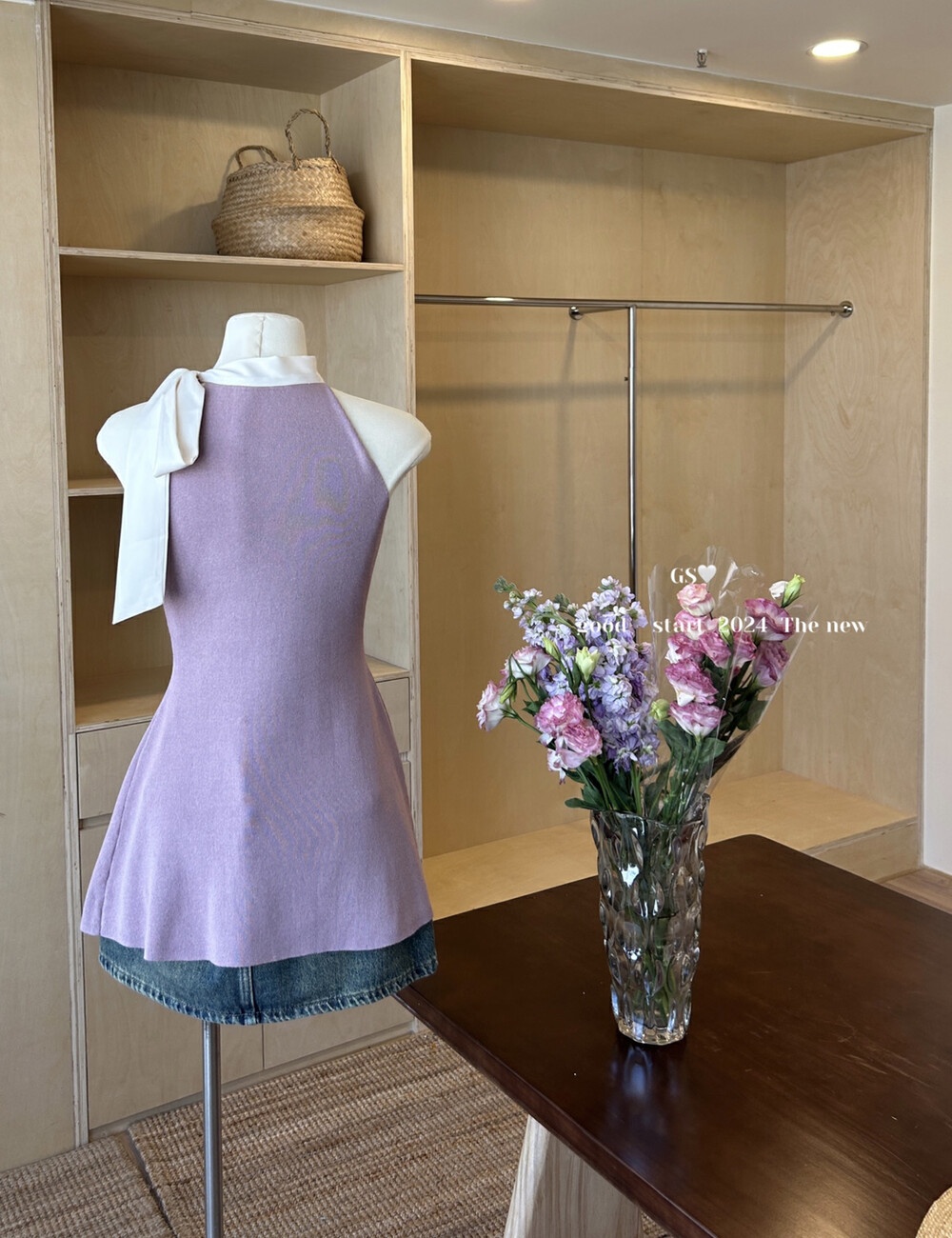 Sling chanelstyle ribbon vest spring pinched waist sweater