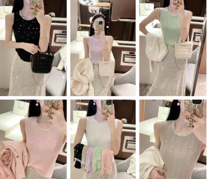 Bottoming sleeveless tops slim spring and summer vest