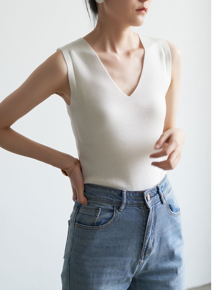 Thin sling wears outside tops slim white vest for women