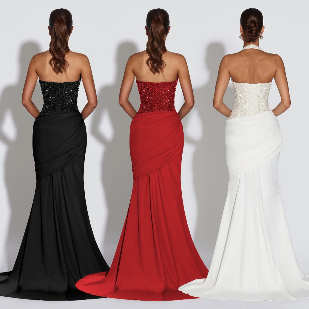 European style formal dress halter dress for women