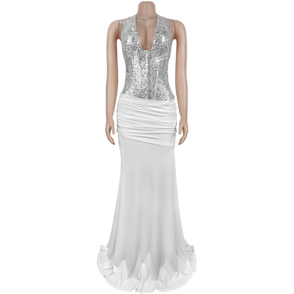 European style formal dress halter dress for women