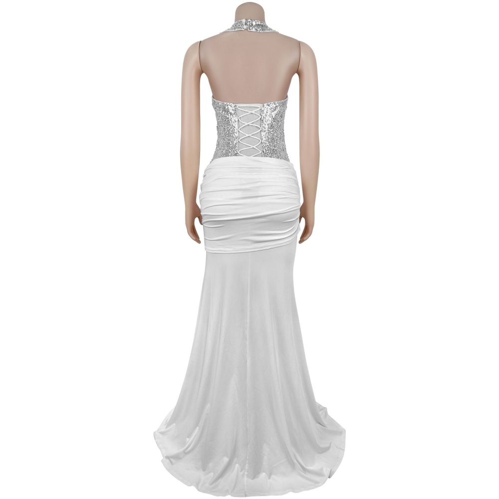 European style formal dress halter dress for women