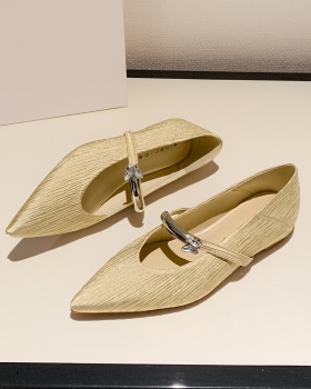 Rhinestone low shoes within increased flattie for women