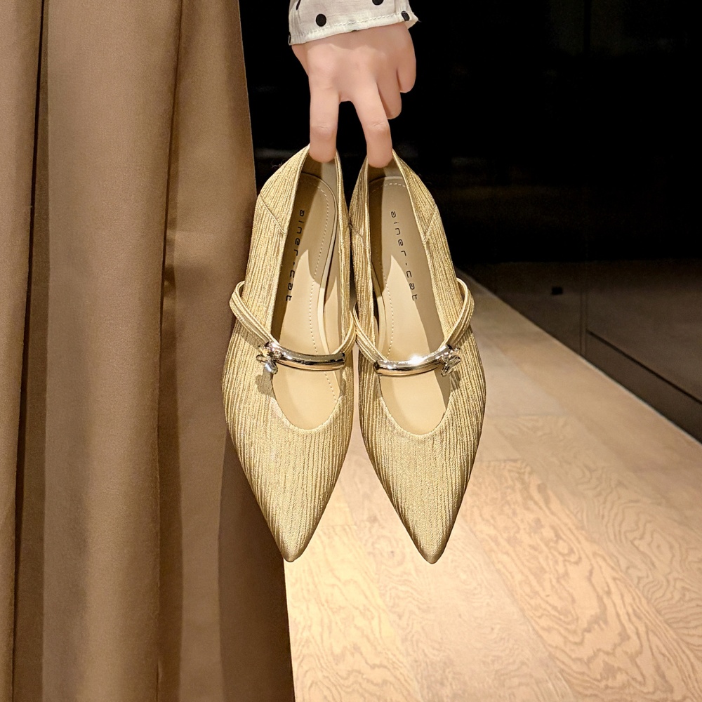 Rhinestone low shoes within increased flattie for women