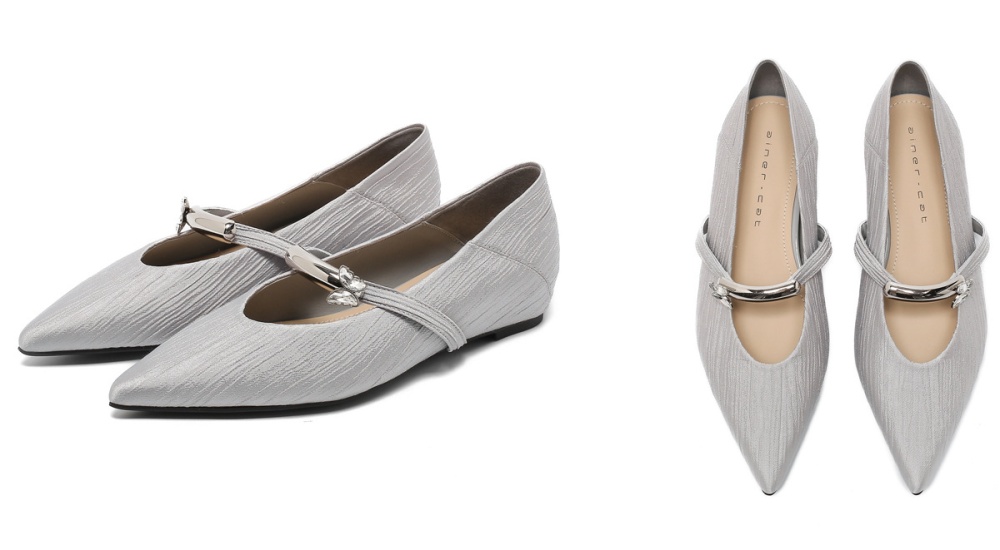 Rhinestone low shoes within increased flattie for women