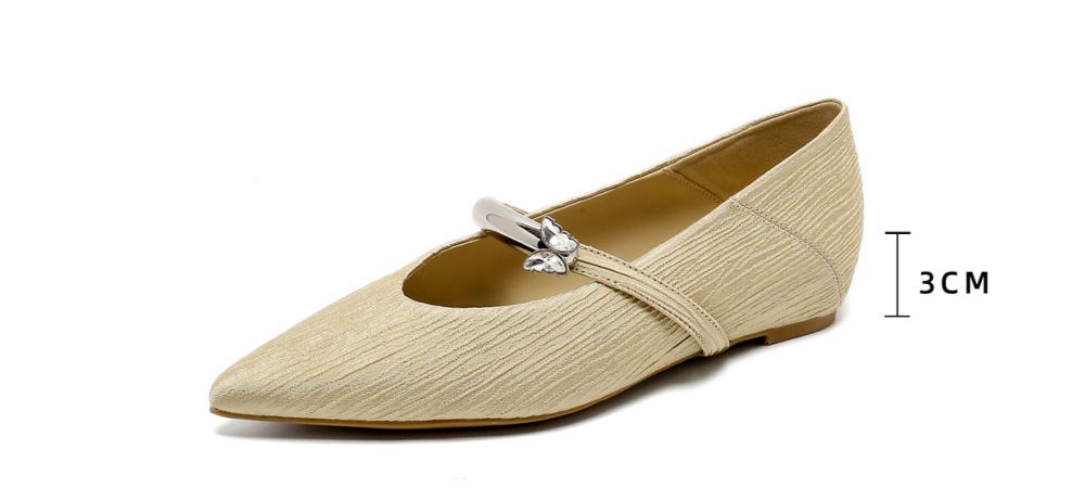 Rhinestone low shoes within increased flattie for women