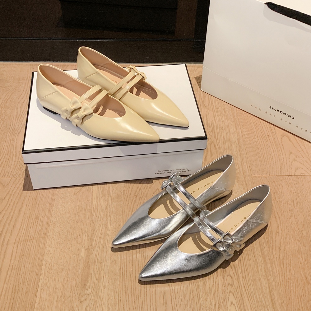 Within increased France style flattie bow shoes