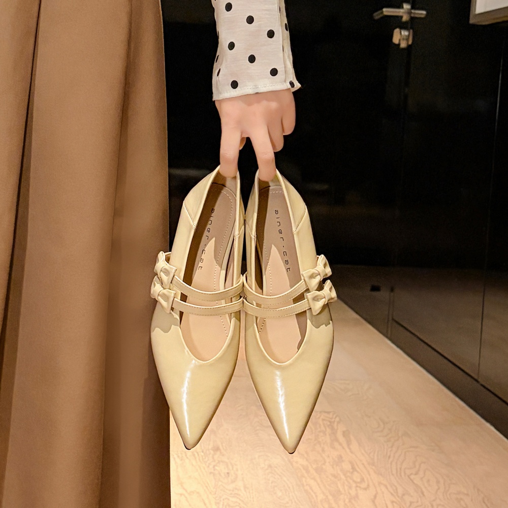 Within increased France style flattie bow shoes