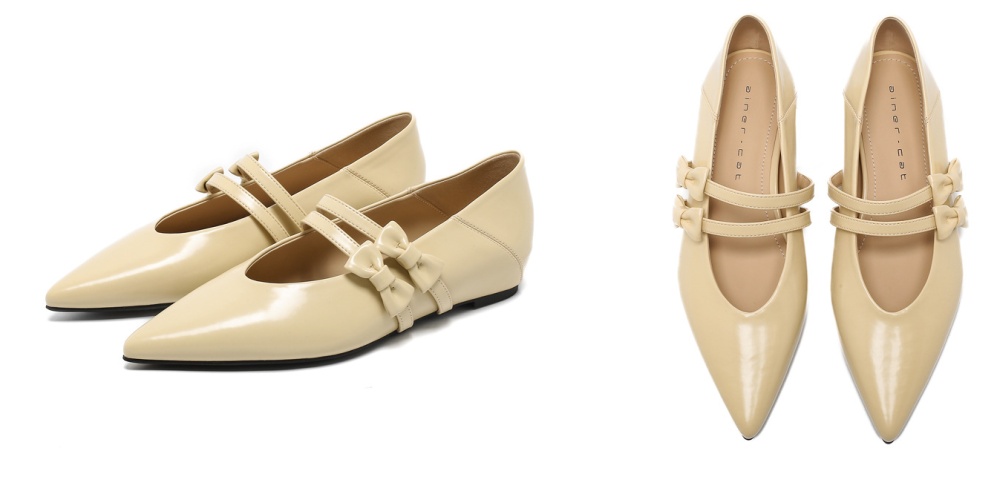 Within increased France style flattie bow shoes
