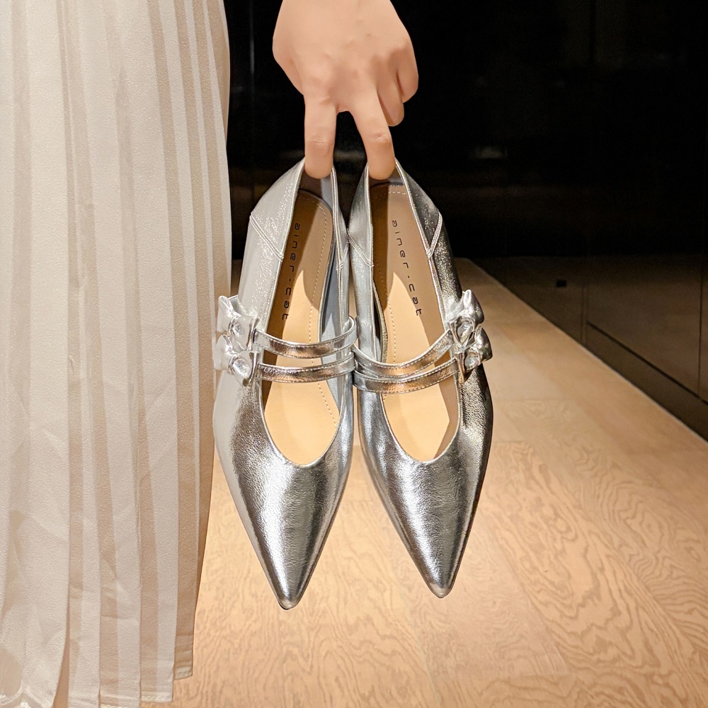 Within increased France style flattie bow shoes