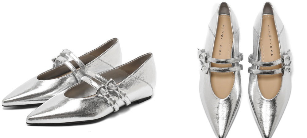 Within increased France style flattie bow shoes