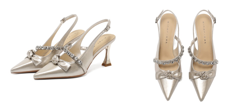 Pointed fine-root shoes France style bow sandals for women