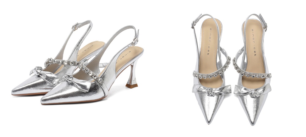 Pointed fine-root shoes France style bow sandals for women