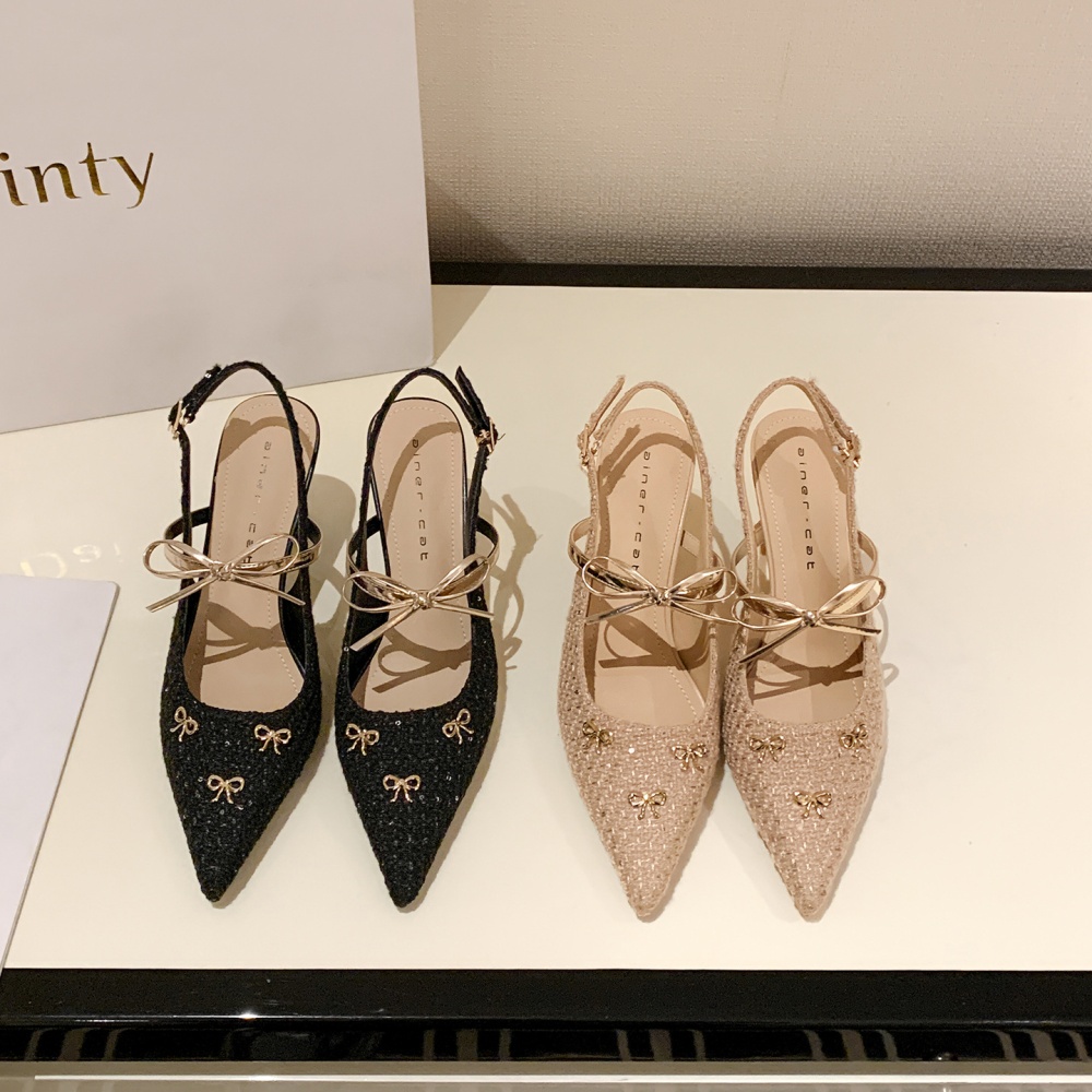 Fine-root sandals weave high-heeled shoes for women