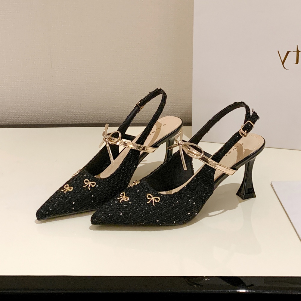 Fine-root sandals weave high-heeled shoes for women