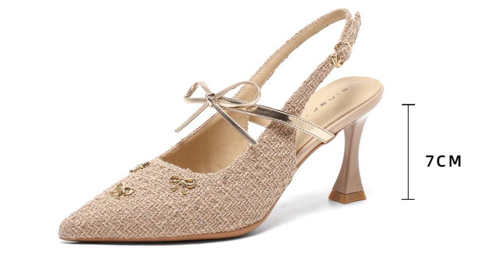 Fine-root sandals weave high-heeled shoes for women