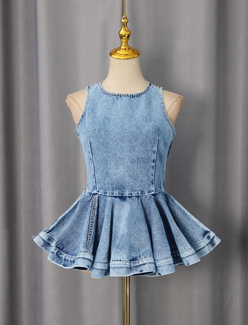 Korean style denim all-match vest spring sleeveless tops