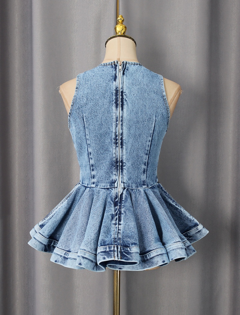 Korean style denim all-match vest spring sleeveless tops
