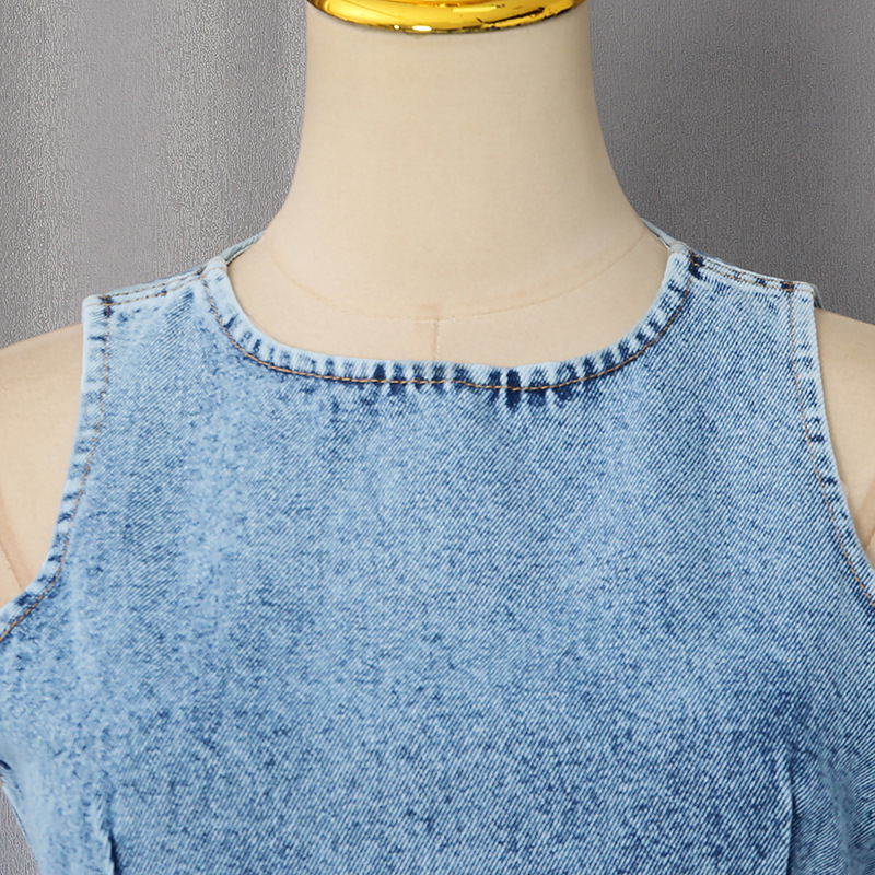Korean style denim all-match vest spring sleeveless tops